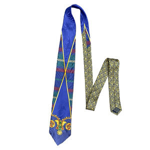 VTG Rare Tie‎ Versus Giorgio Versace Retro Meduza Silk 59"L 3.75"W Italy made
